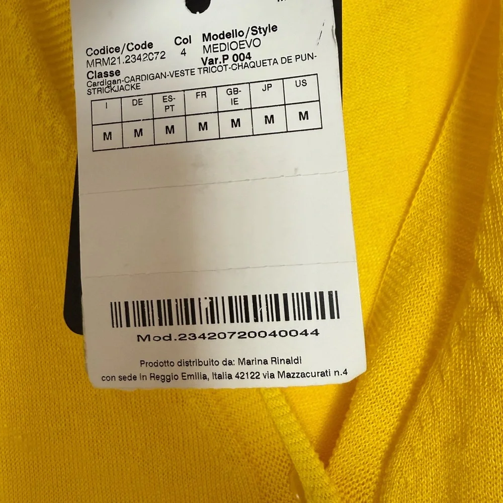 Marina Rinaldi Yellow Knit Cardigan NWT 14-16 oversized - Picture 12 of 16